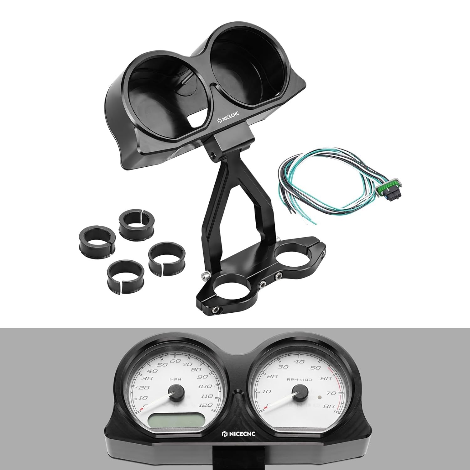 NICECNC Speedo Tach Cluster Relocation Case For Harley Road Glide FLTRX 2015-23