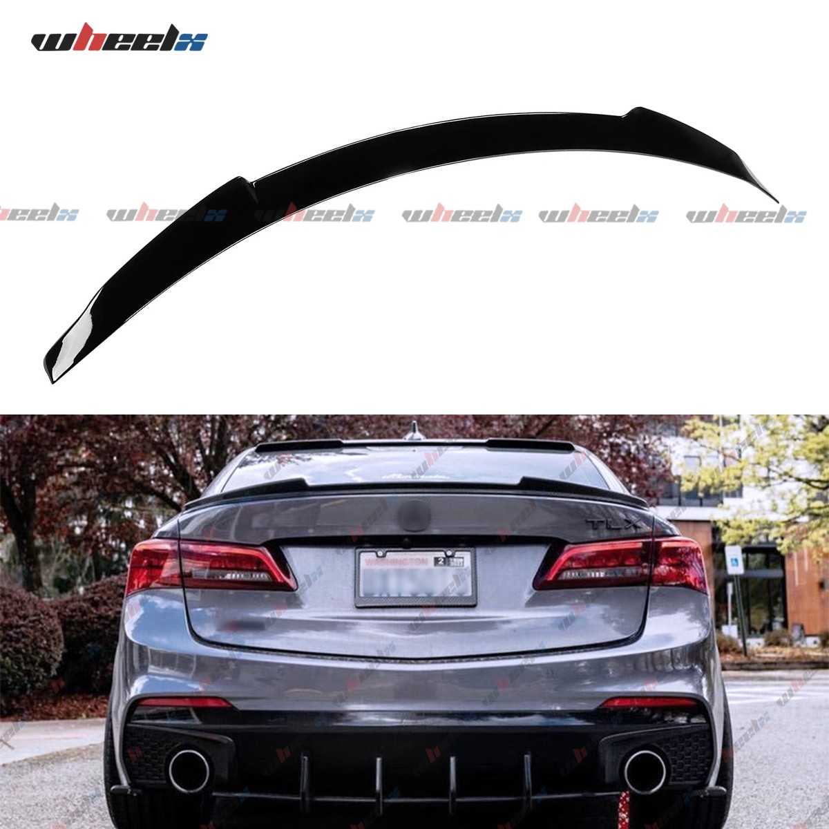 For 2015-2020 Acura TLX V Style Sedan Gloss Black Rear Trunk Lid Spoiler Wing US