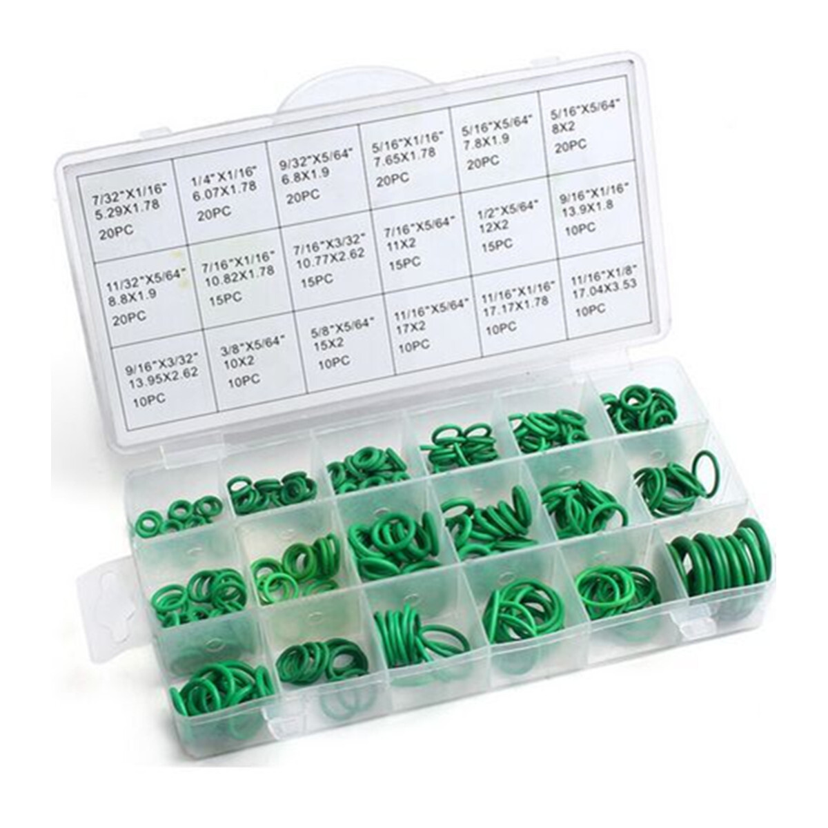 270 x Rubber O-Ring Washer Assortment Kit Gasket Automotive Seal Set Green
