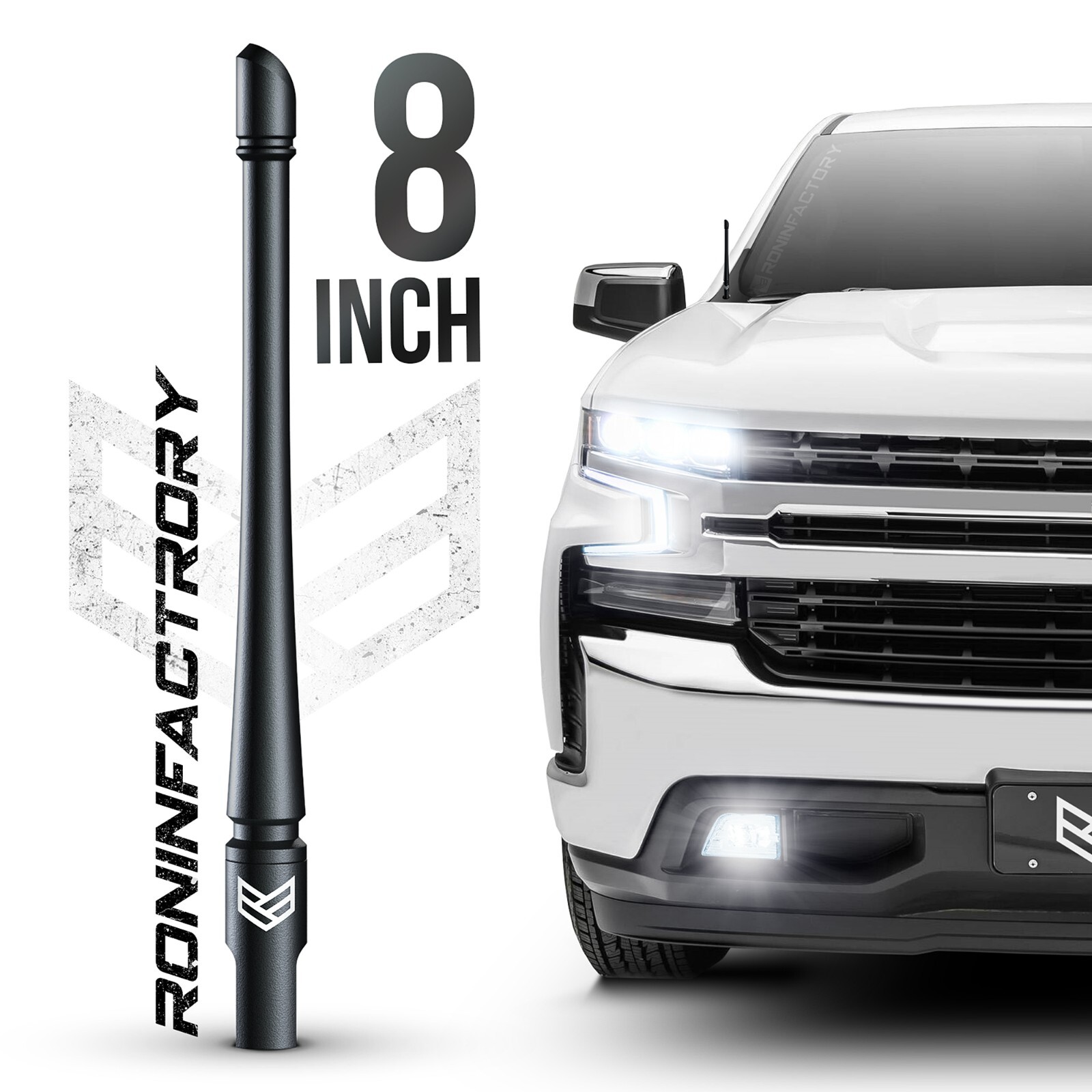 SHORT ANTENNA for CHEVY SILVERADO GMC SIERRA TRUCKS 8 INCH FLEXIBLE – ANTI THEFT