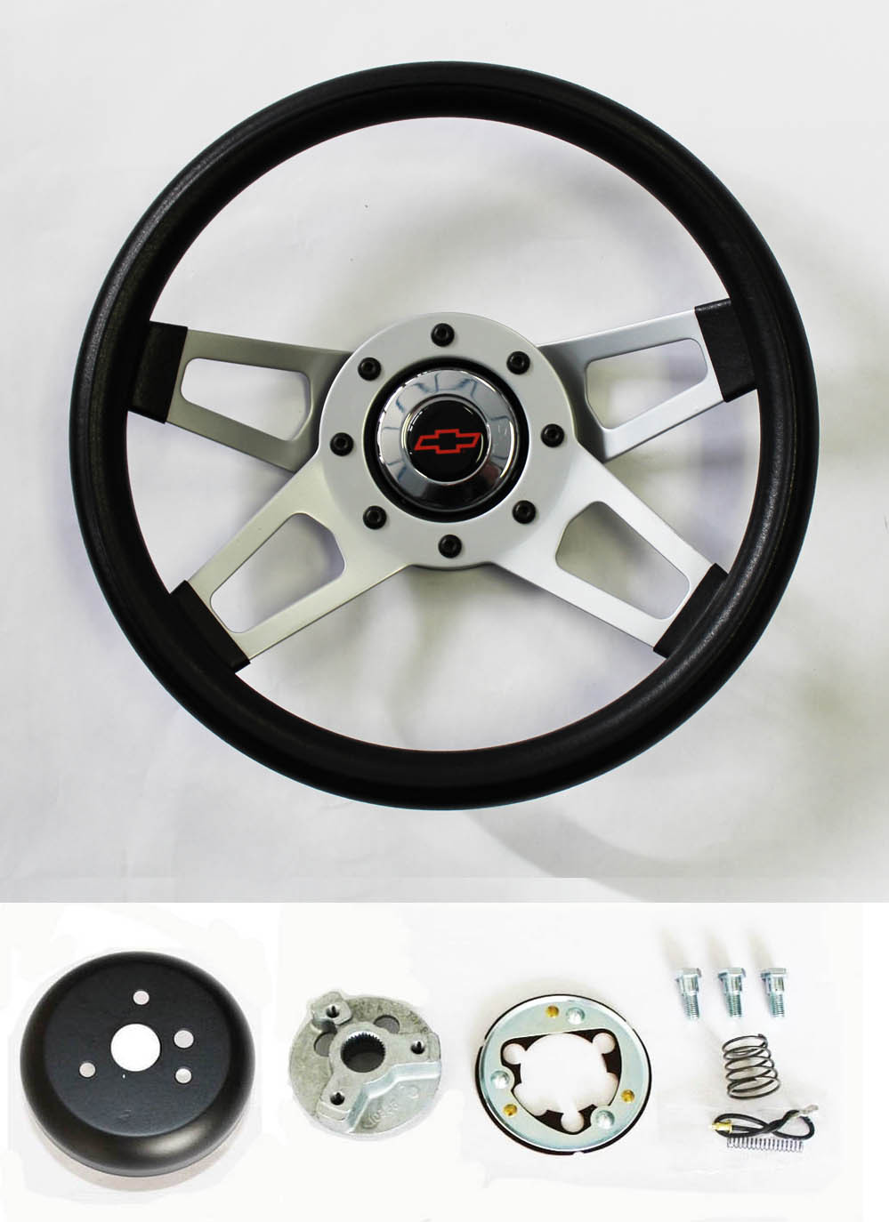 Chevy Truck C / K Blazer Grant Black 4 Spoke Steering Wheel 13 1/2″ Red/Black