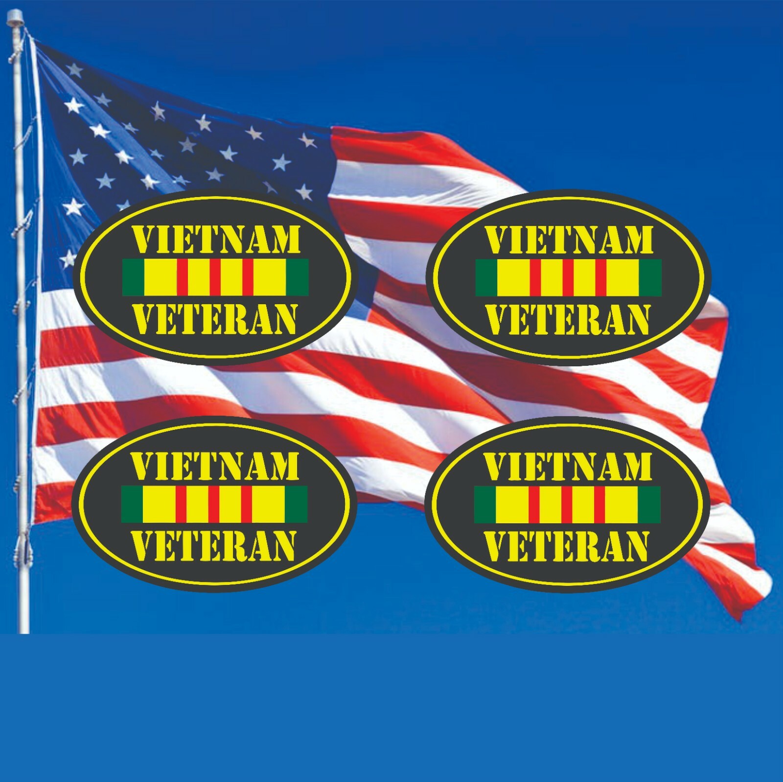 Vietnam Veteran  –  Military Bumper Sticker  / Decal