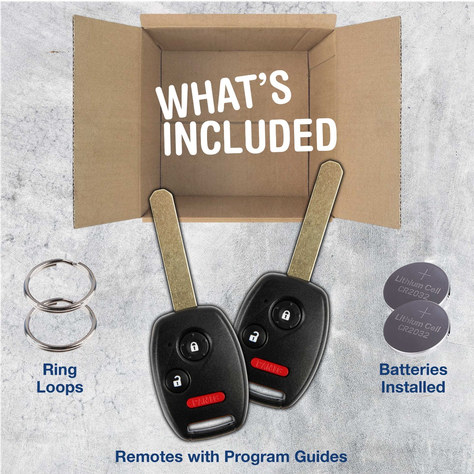 Replacement for 2005 2006 2007 2008 Honda Pilot Remote Car Keyless Key Fob Pair