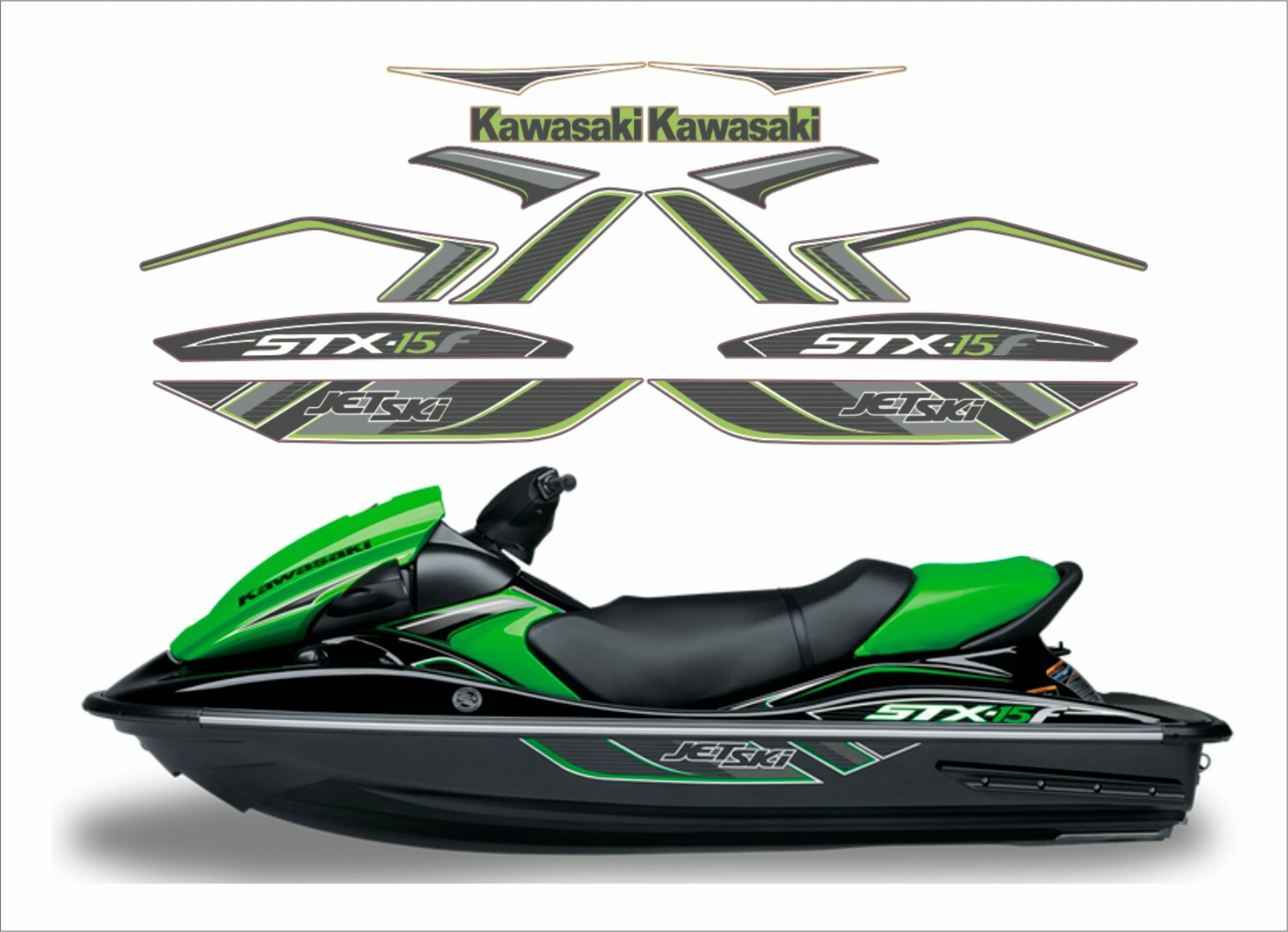 KAWASAKI STX-15 F 2015 Graphics / Decal / Sticker Kit