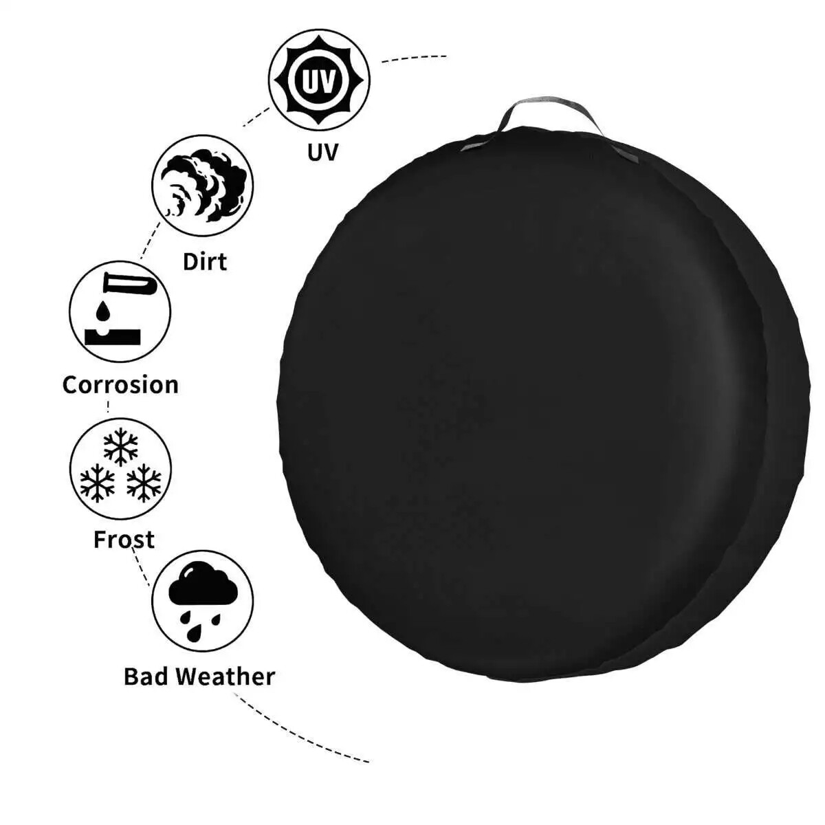 Universal 15inch Spare Tire Cover PVC Leather Fit for Trailer RV Car Truck Wheel