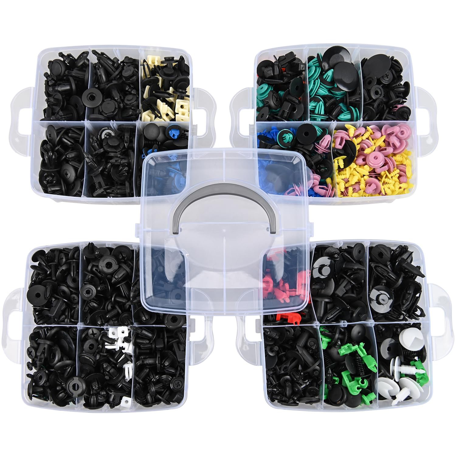 1295PCS Car Retainer Auto Fasteners Body Trim Clips Pin Rivet Bumper Kit Plastic