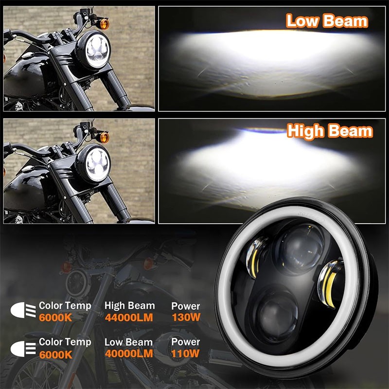 5.75″ LED Headlight Projector Fit For Harley Davidson Sportster XL 1200/883 US