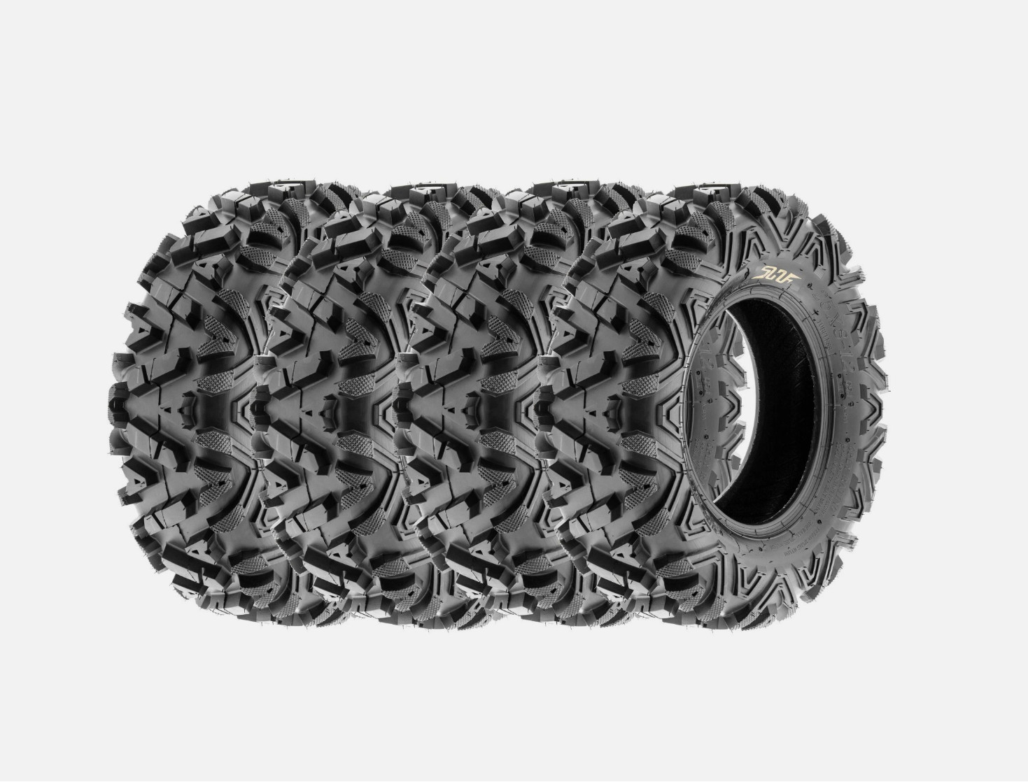SunF 25×8-12 & 25×10-12 All Terrain ATV UTV SxS 6 Ply Tires A033 – Bundle Set