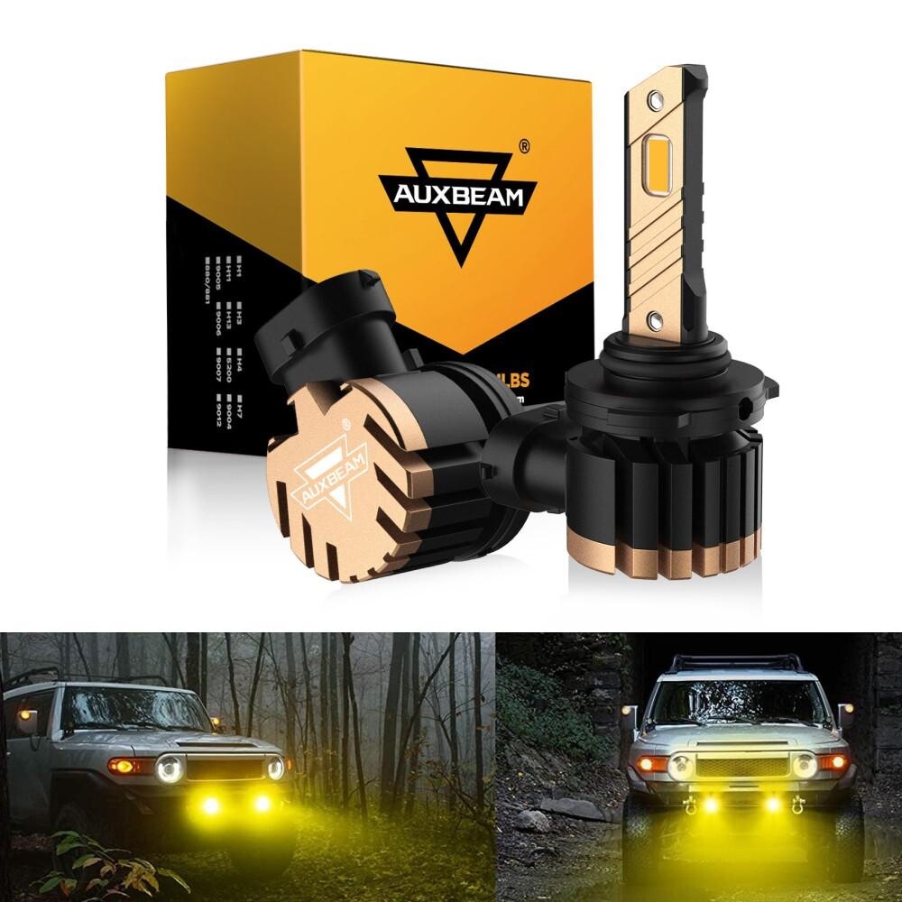 AUXBEAM 9006/HB4 8000LM 3000K Yellow Z3 LED Fog Light DRL Headlight BULBS 44W