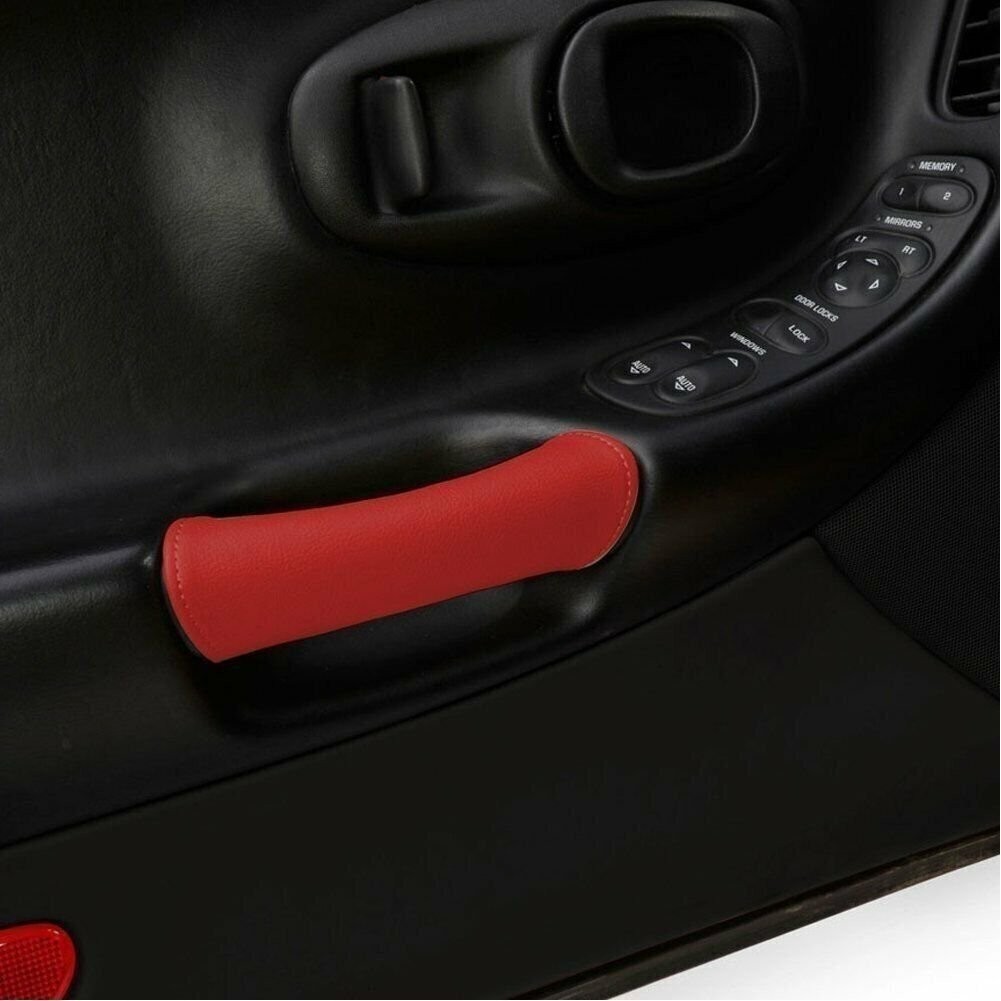 C5 & Z06 Corvette Leather Door Handle Accent – Torch Red (Pair)