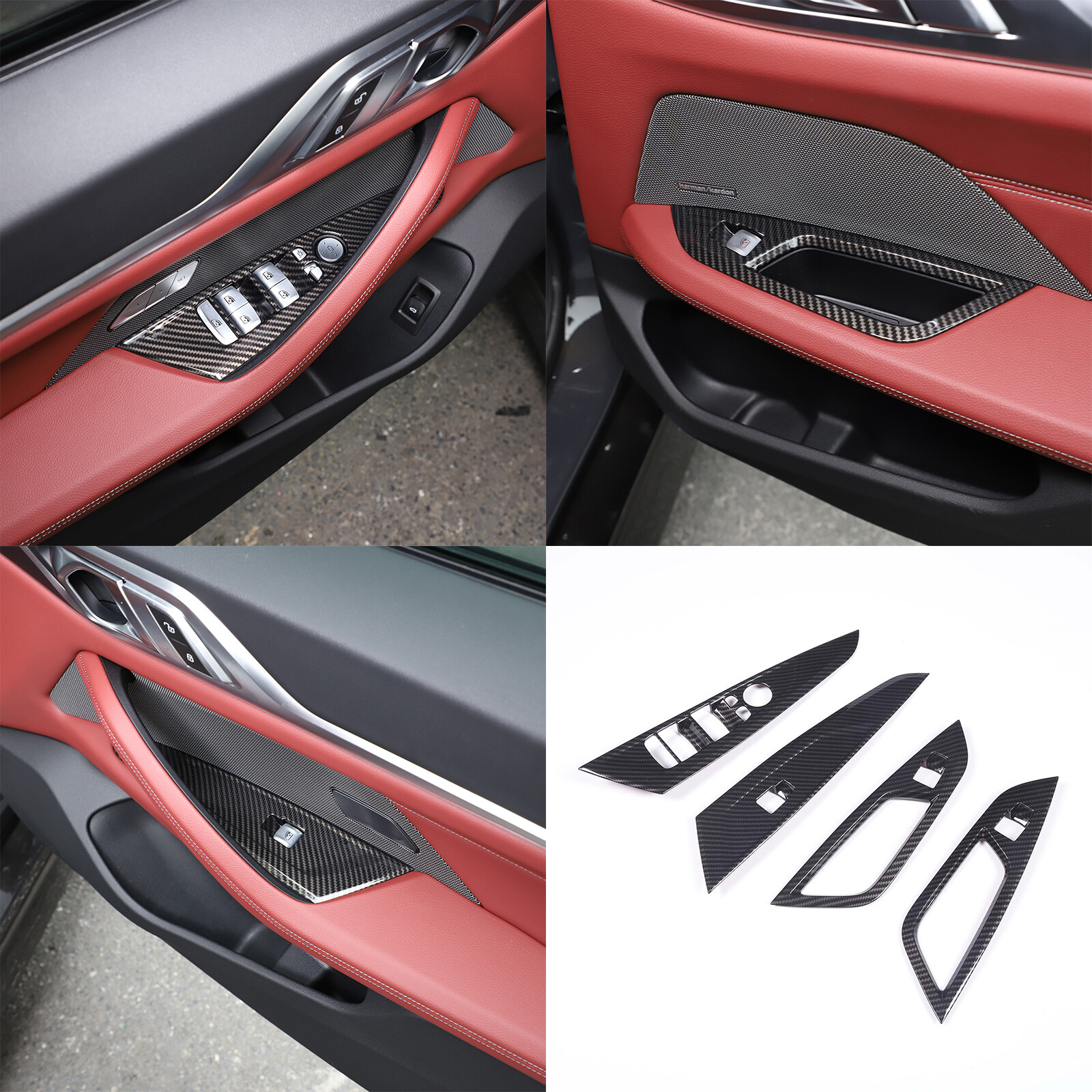 Carbon Fiber ABS Glass switch Panel Trim Fits BMW 430i 440i Gran Coupe G26 22-24