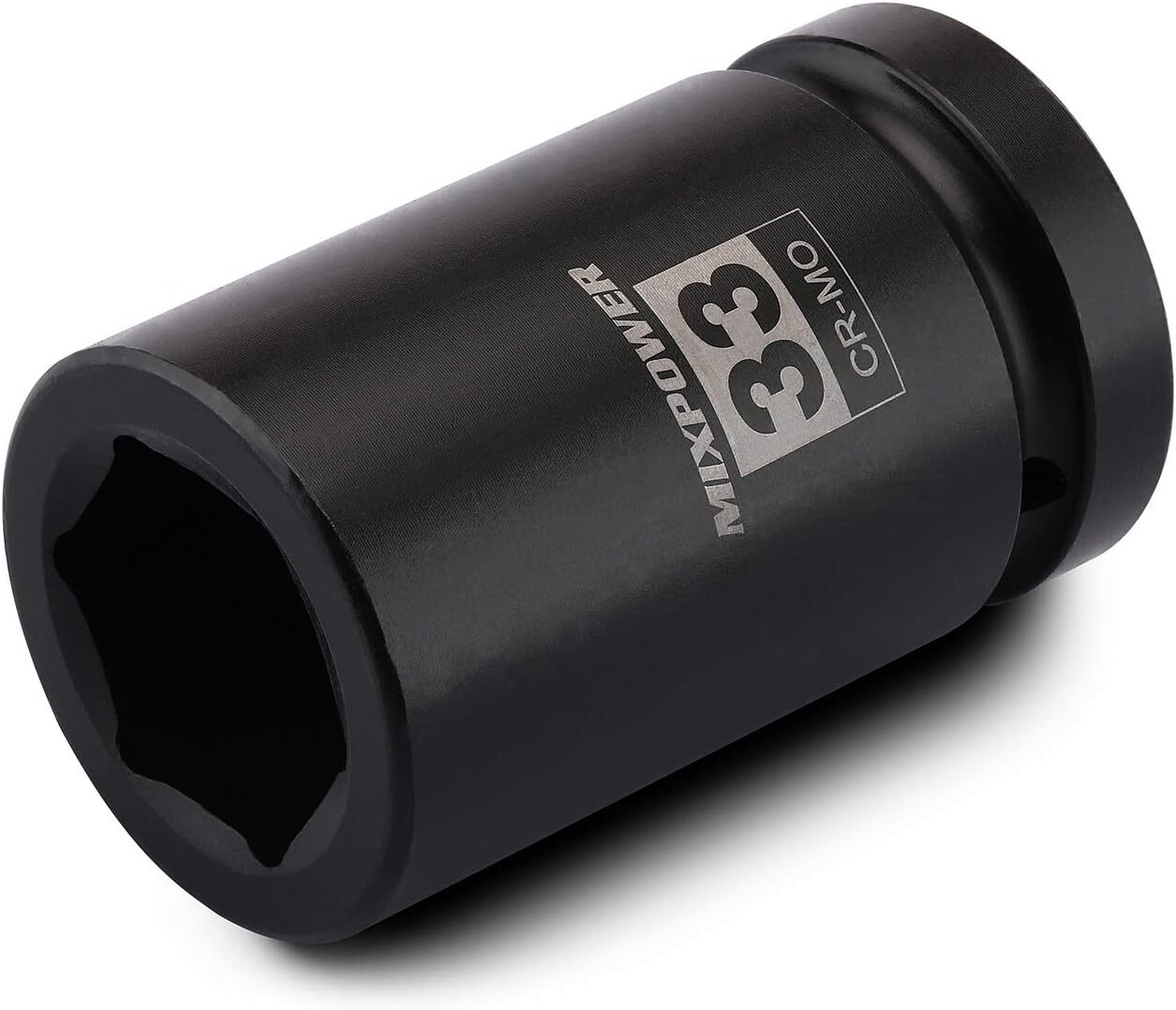 MIXPOWER 1 Inch Drive Deep Impact Socket, CR-MO, 33mm, 6 Point, Radius 33mm