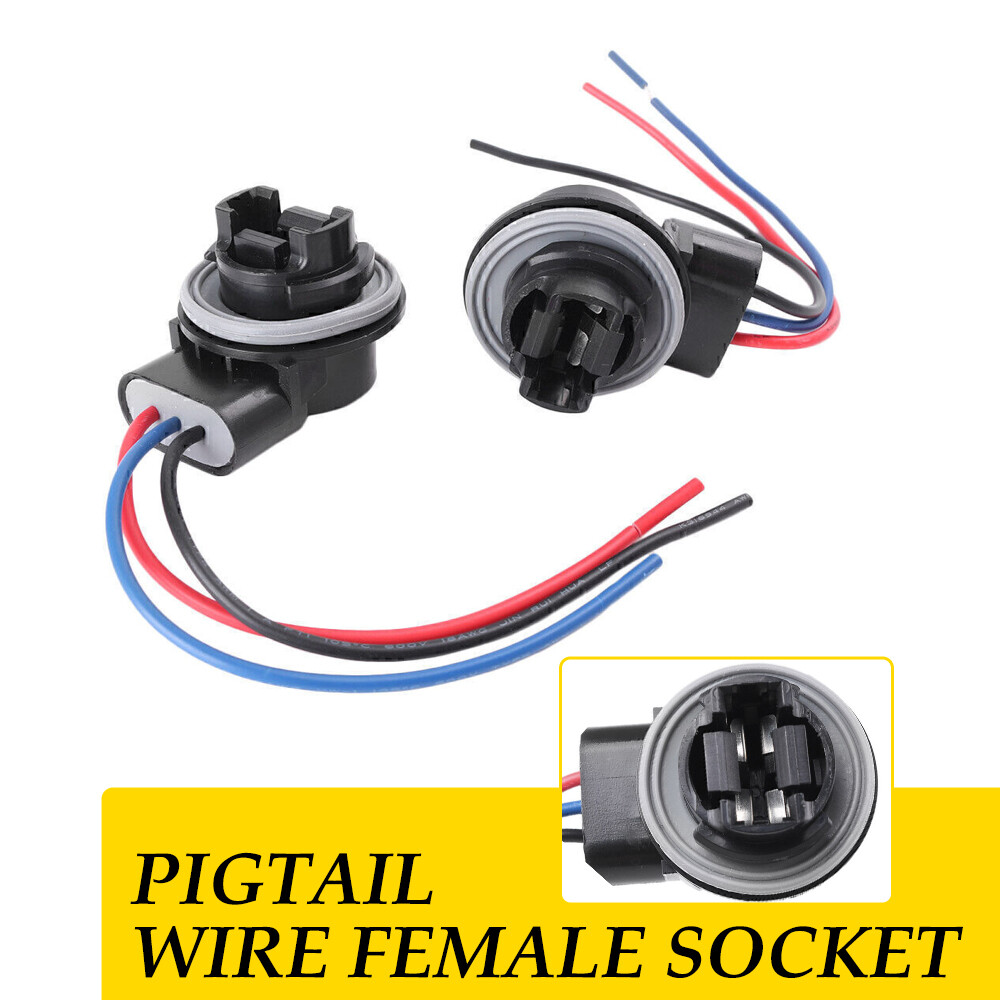 2PCS 3157 Socket Brake Bulb Lamp Turn Signal Harness Light Wire Plug Connector