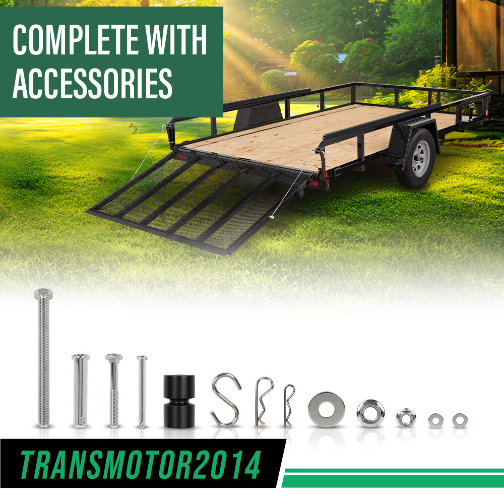 New 2 Sided Trailer Tailgate Liftgate Ramp Lift Assist System 350 Pounds Black