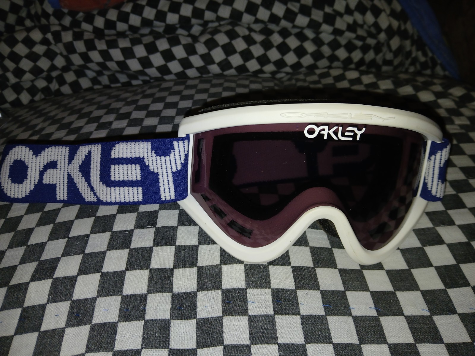 Vintage Oakley goggles White / Blue guard mx,ama, , helmet, visor
