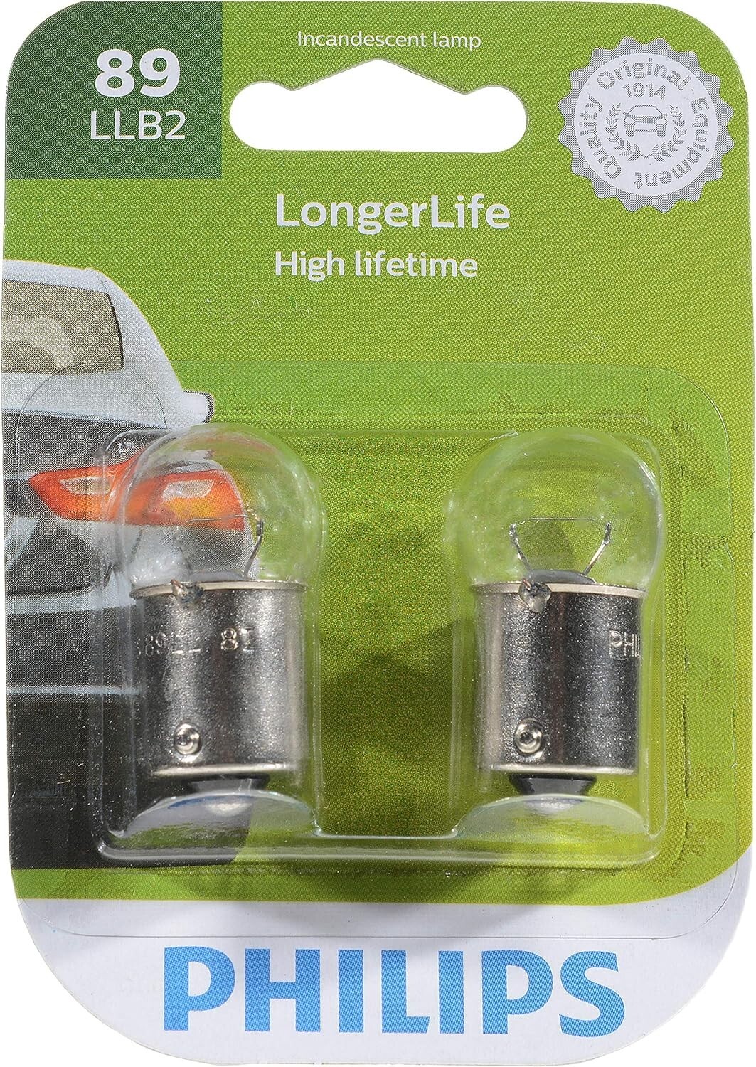 Philips LongerLife 89 7.5W Two Bulbs Interior Map Light Replacement Stock OE