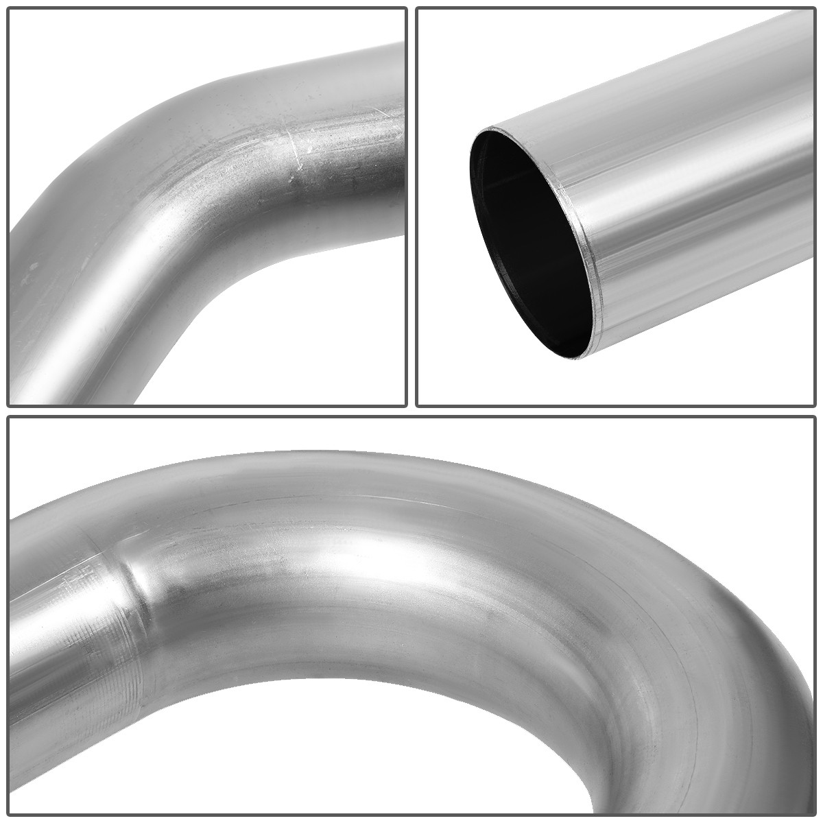 16Pcs Steel 2-1/4″ Diy Custom Manderl Exhaust Tubing Pipe Kit Straight & Bend