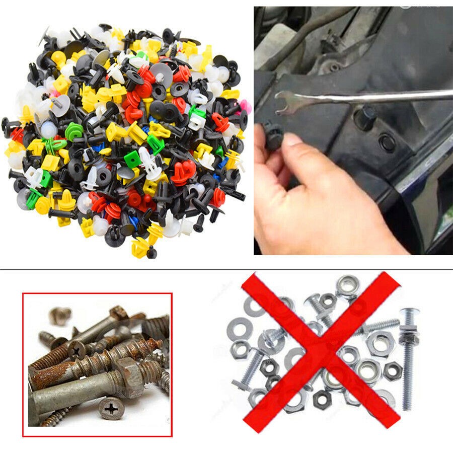 Universal 1000Pcs Mixed Car Bumper Fender Fasteners Retainer Rivet Push Clips US