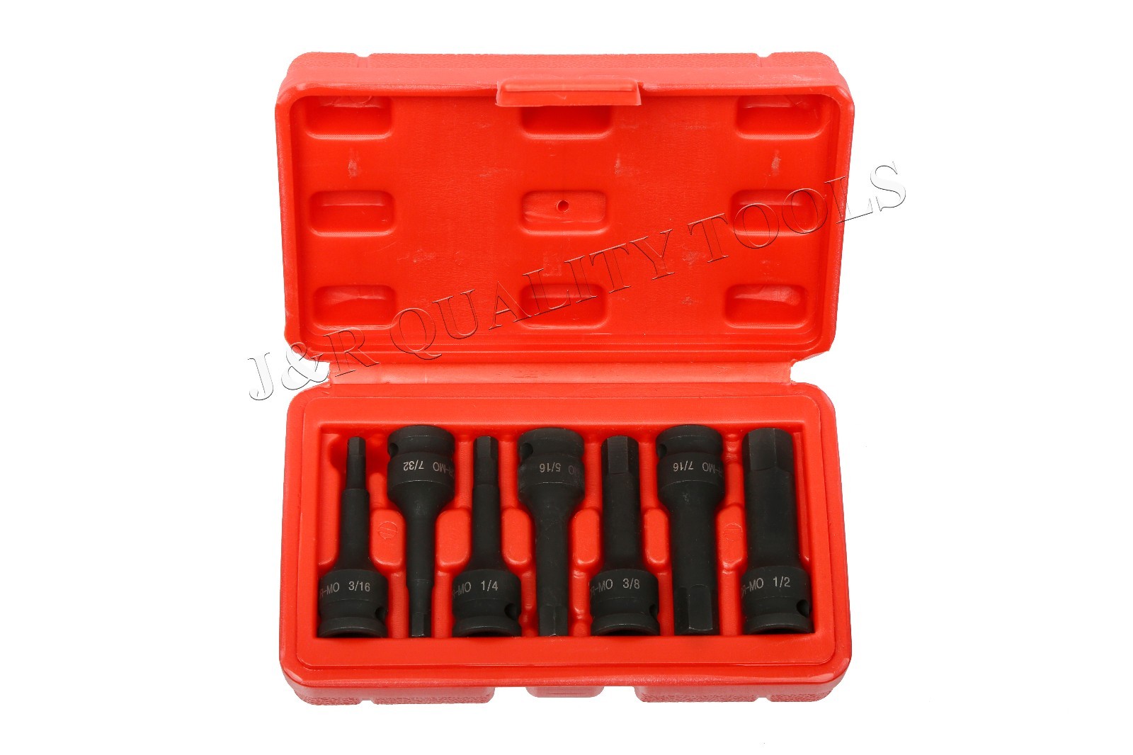 3/8″ Drive Impact Socket Hex Bits | 7pc SAE Standard Set Long Air Allen Driver