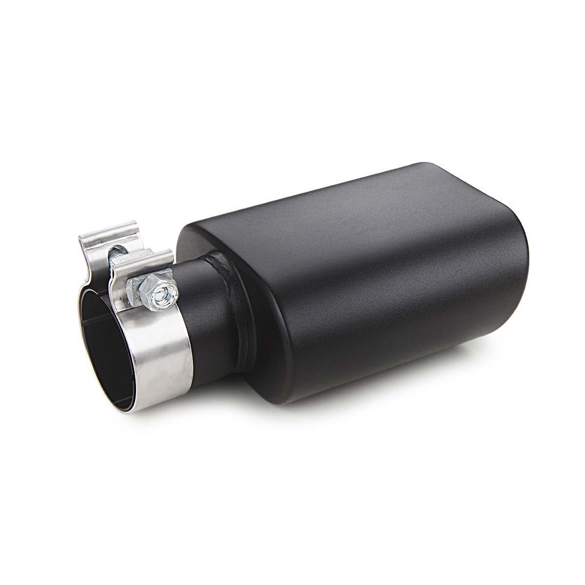 Clamp-On Square Exhaust Tip Rolled Rectangle Slant 2.5″ Inlet-3″ x 5.5″ Outlet