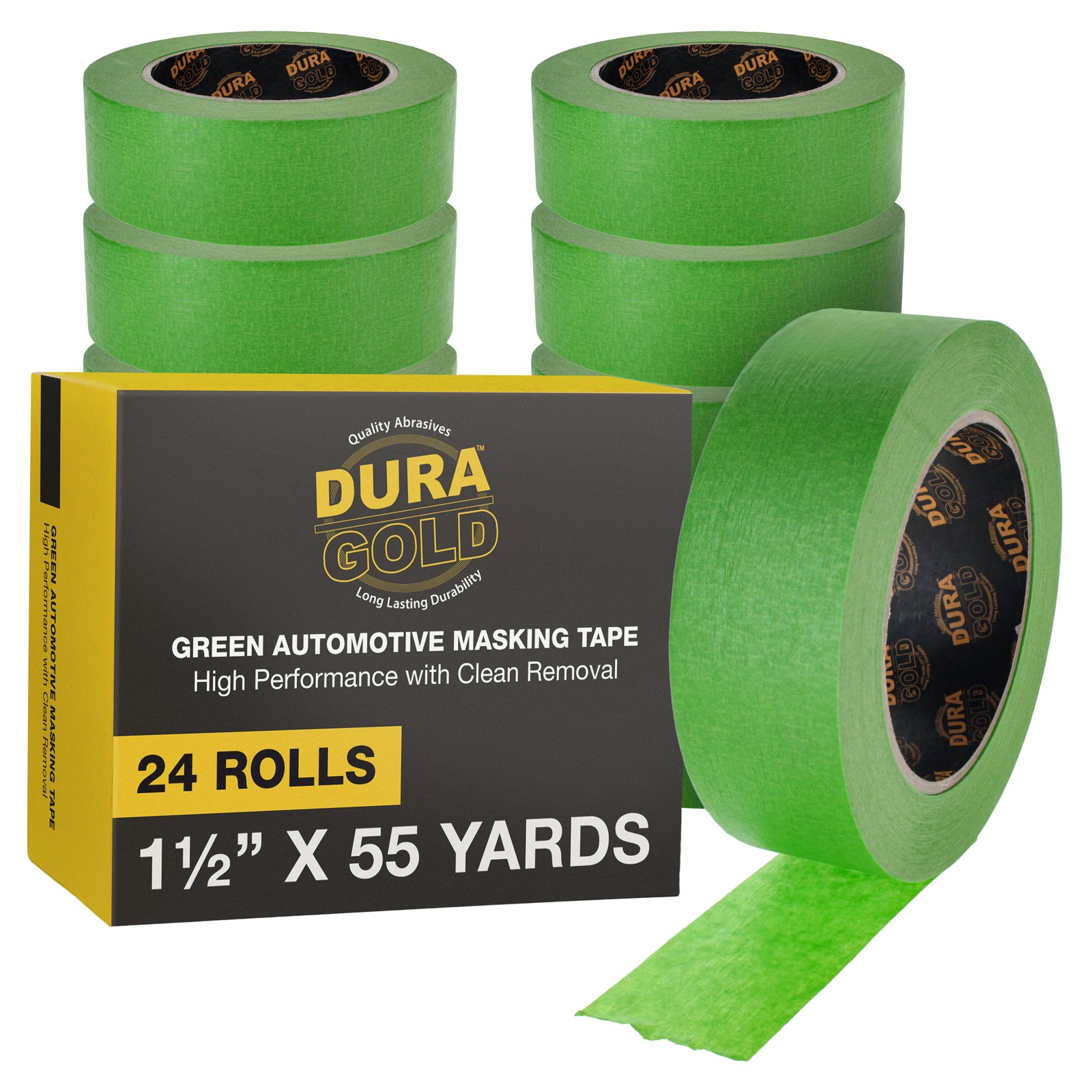 1-1/2 Inch (1.41 in x 55 yd) Automotive Masking Tape, 24 Rolls – Heat Resistant