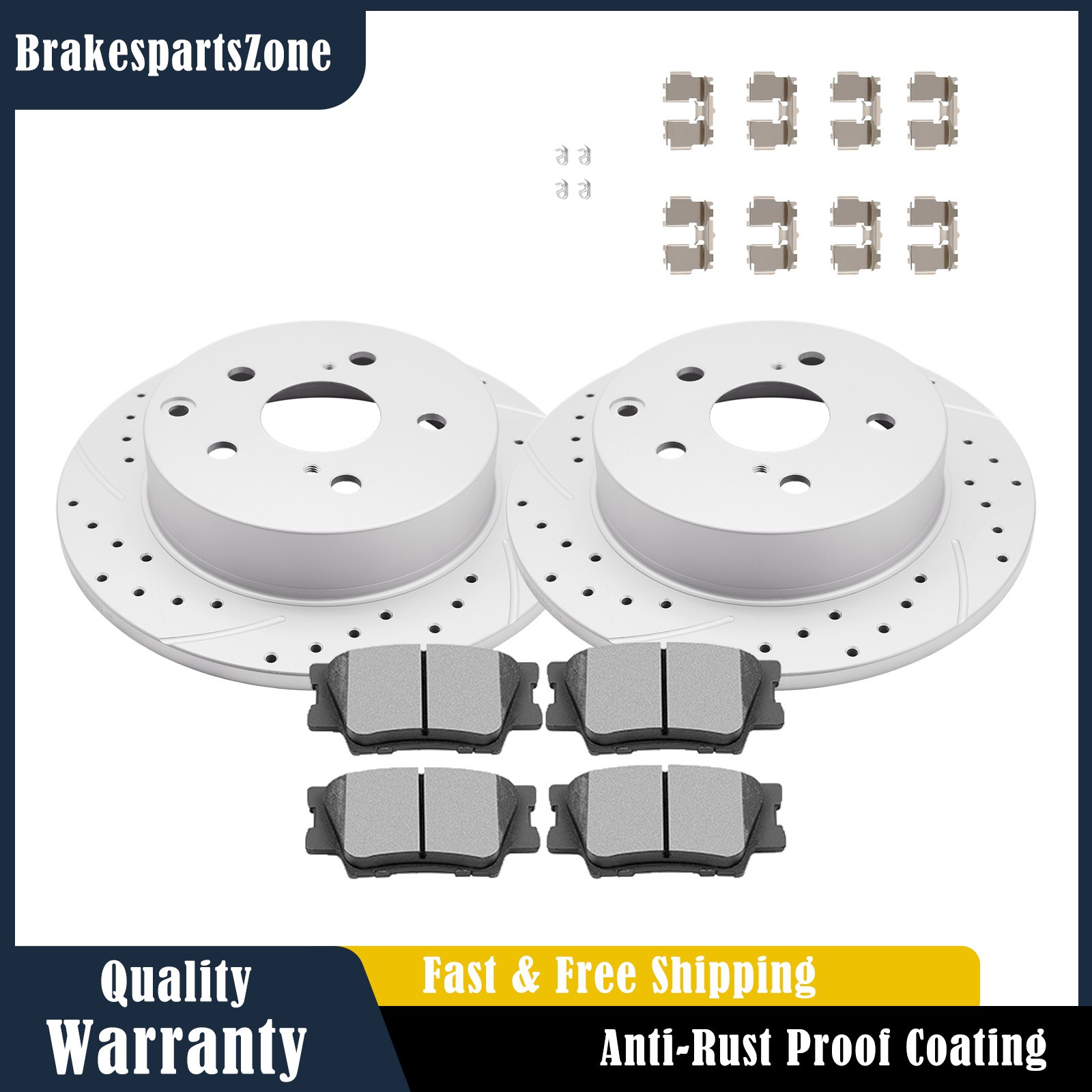 Rear Brake Rotors and Pads fit for Toyota Rav4 Lexus HS250H Slotted Brakes 281mm