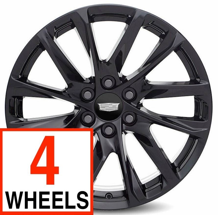 4 NEW Black 22 inch Wheels CAPS Cadillac Escalade OEM Factory GM Spec ONYX Edit