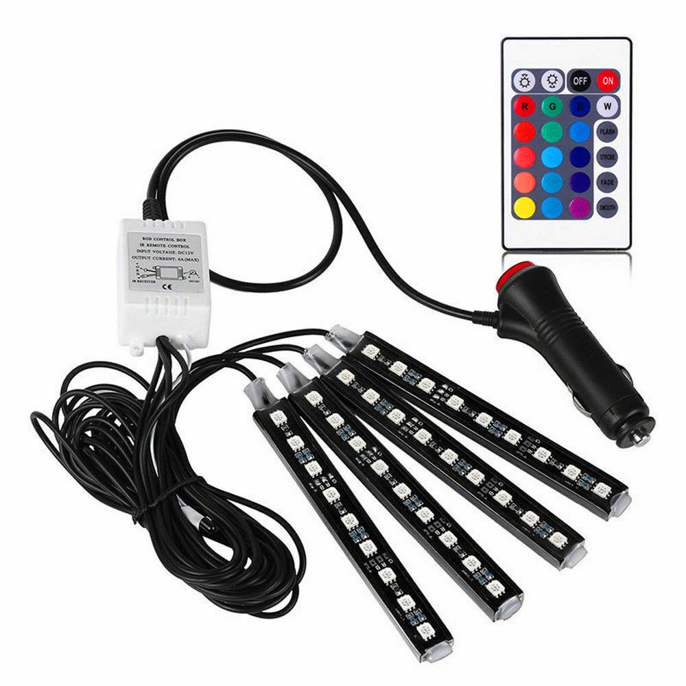 Under Dash Footwell LED Interior Light Kit for All Cars Accent Light Glow Neon