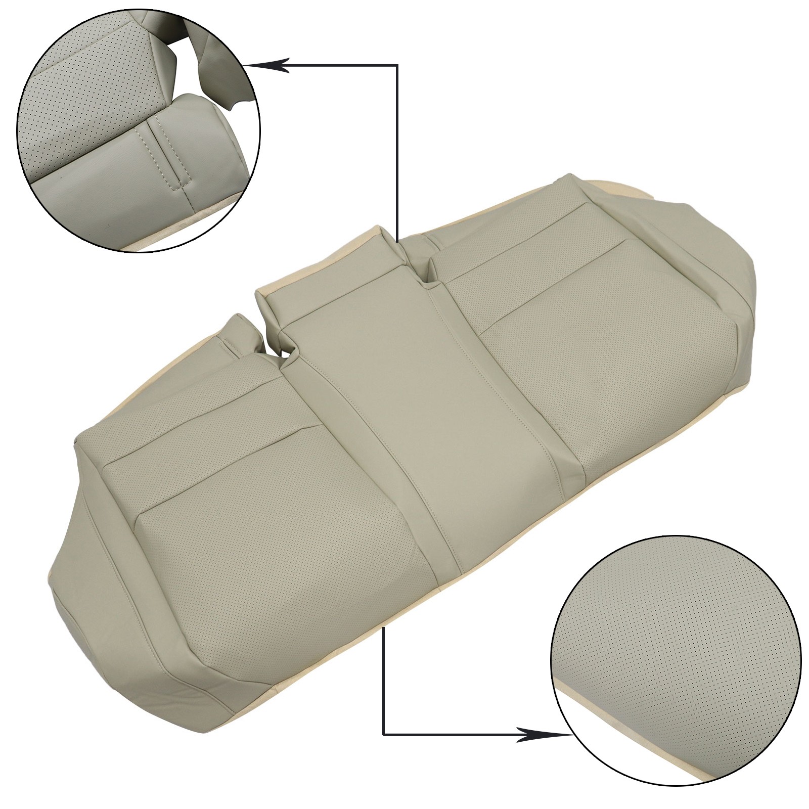 Front Bottom / Top / Rear Bottom Leather Seat Cover For 2009-2014 Acura TSX Tan
