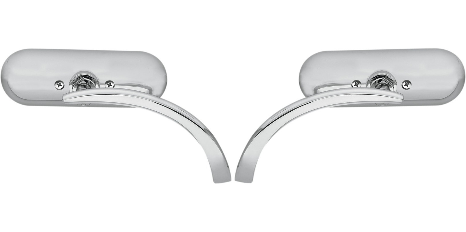 Arlen Ness Micro Chrome Mini Oval Left & Right Side Mirror Harley Metric Pair