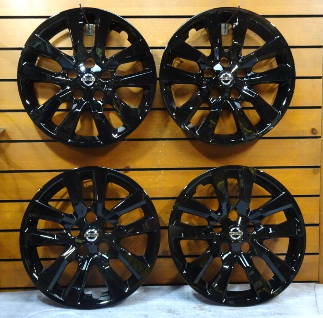 New Set (4pcs) Fits 2013-2018 Nissan Altima 16″ Wheel Covers Hubcaps 53088 Black
