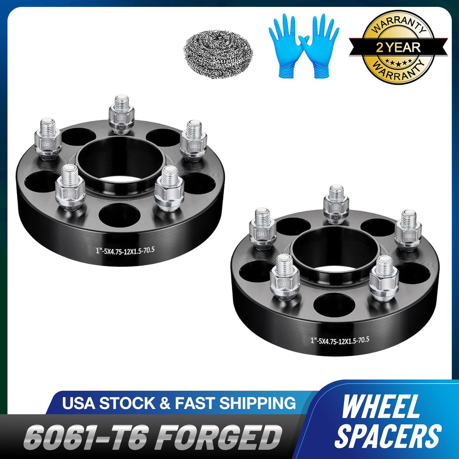 2x 25.4 mm 5×120.65 mm Wheel Spacers Black For GMC Jimmy 1991-2005