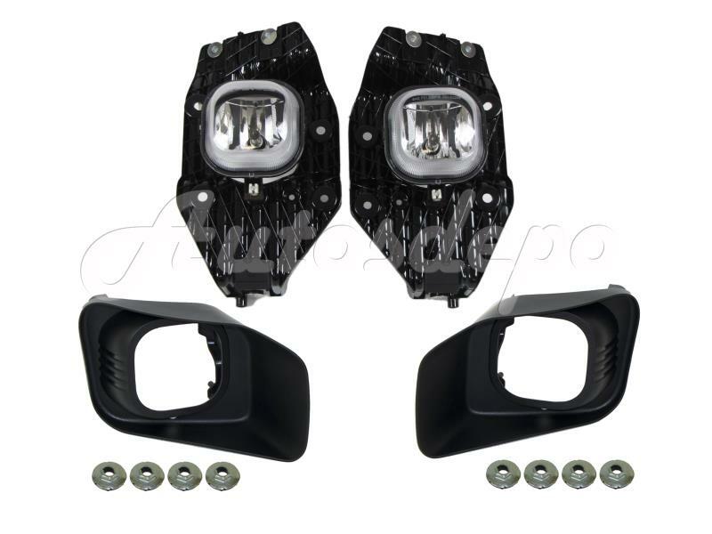 F Bumper Fog Light with Fog Bezel Trim Washer 6Pcs Fit Ford Super Duty 2011-2016