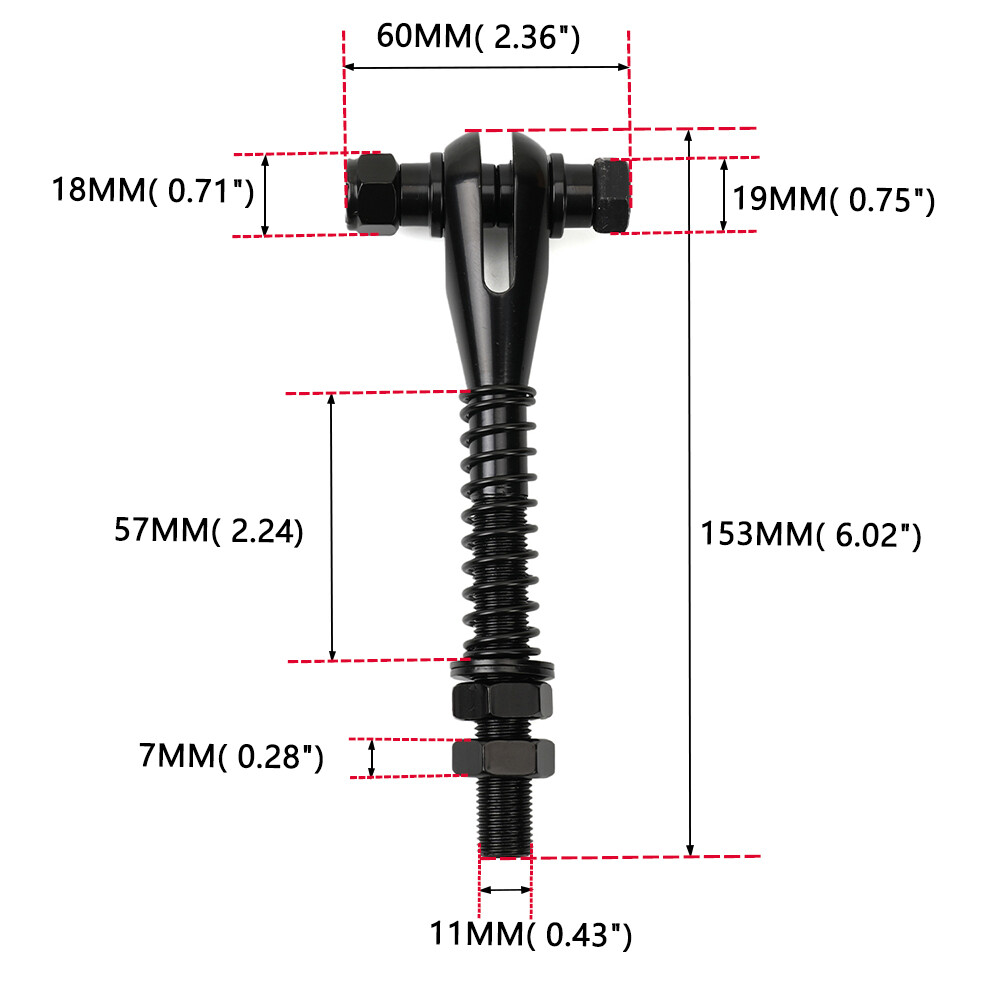 Black 10000lb Limit Straps Shock Suspension 10″ 12″ 14″ 16″ 18″ 20″ 22″ 24″ 26″