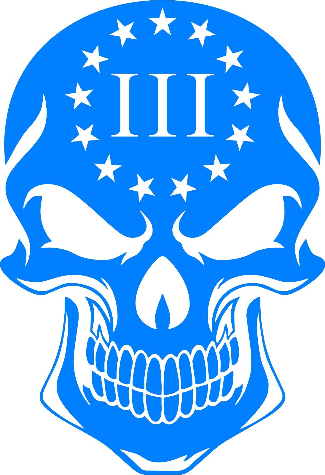 13 Colonies Percenter 3 Logo Solid Skull Vinyl Decal Multiple Colors and Sizes