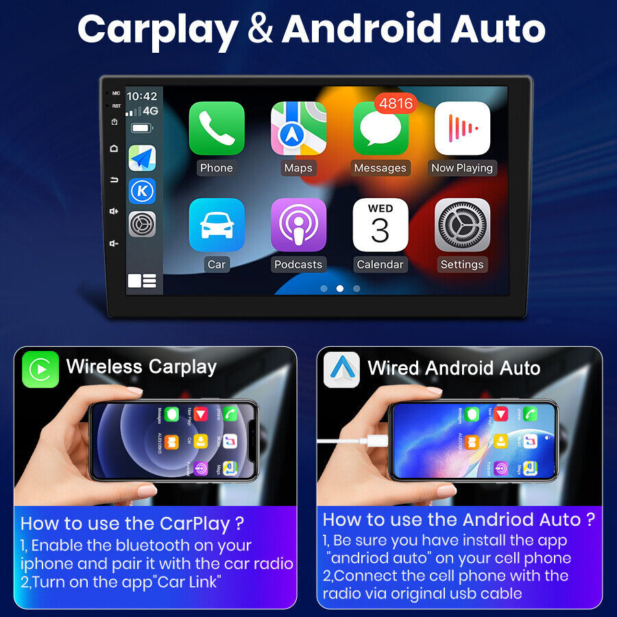 Bluetooth FM RDS Car Stereo for 2010-2015 Hyundai Sonata Android 13