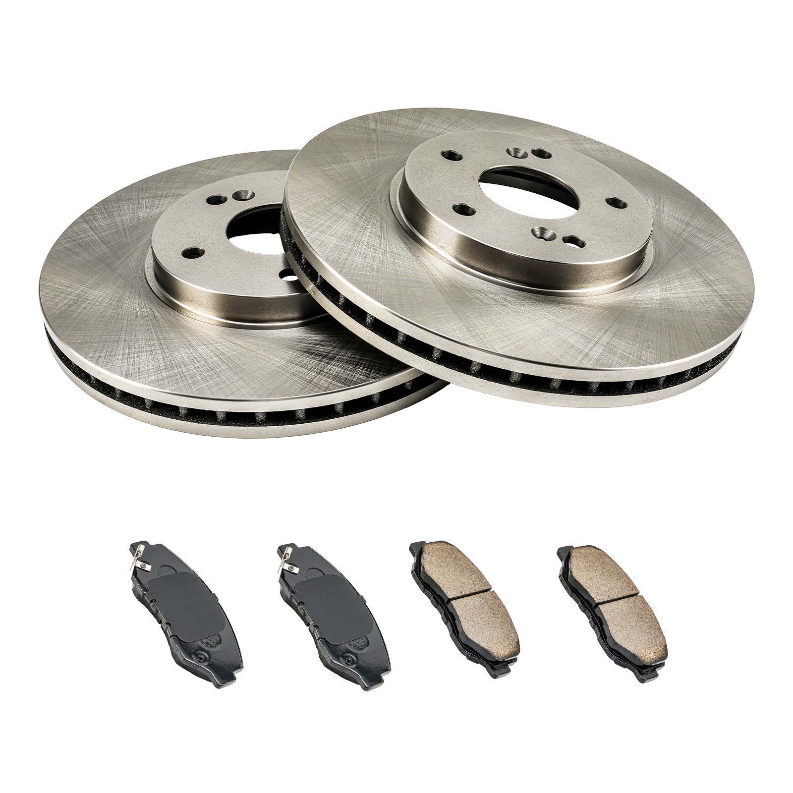 Front Ceramic Brake Pads & Vented Coated Rotor Kit For 2003-2008 Honda Pilot