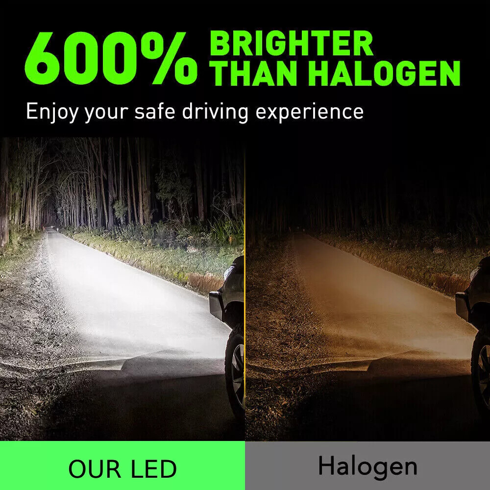 12000LM 6500K 60W 2x H16 LED Fog Light Bulbs Super Bright Cool White