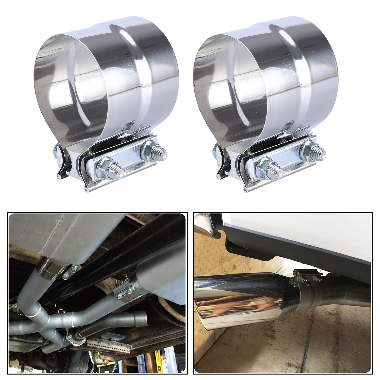 2Pack 5″ inch Stainless Steel 304 Lap Joint Clamp Heavy Duty Exhaust Band Clamp