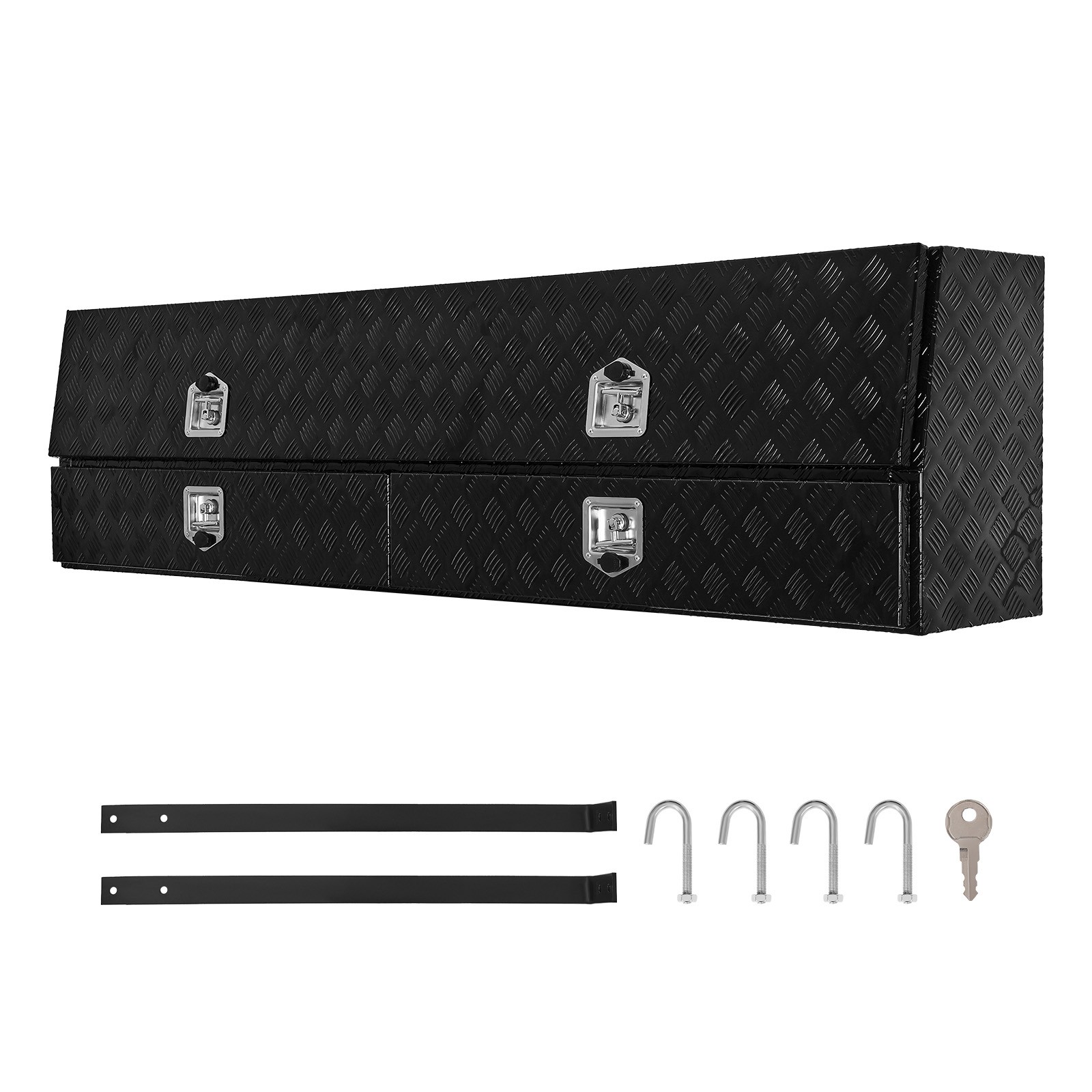 Uimoso Black Aluminum Truck Tool Box with Lower Drawers, 81.5 x 21 x 13 in