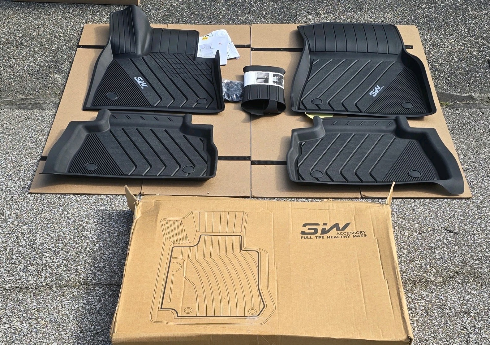 3W All Weather Floor Mats Liners Set Fits 2020 2021 2022 2023 BMW X6 Black TPE