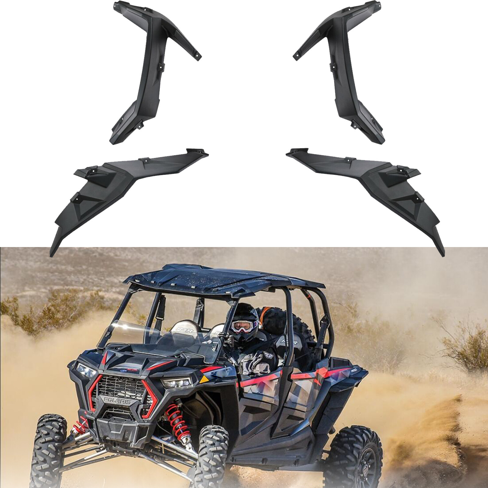 8.5 In Extended Fender Flares Front & Rear For RZR XP 1000 4 TURBO S 2014-2023