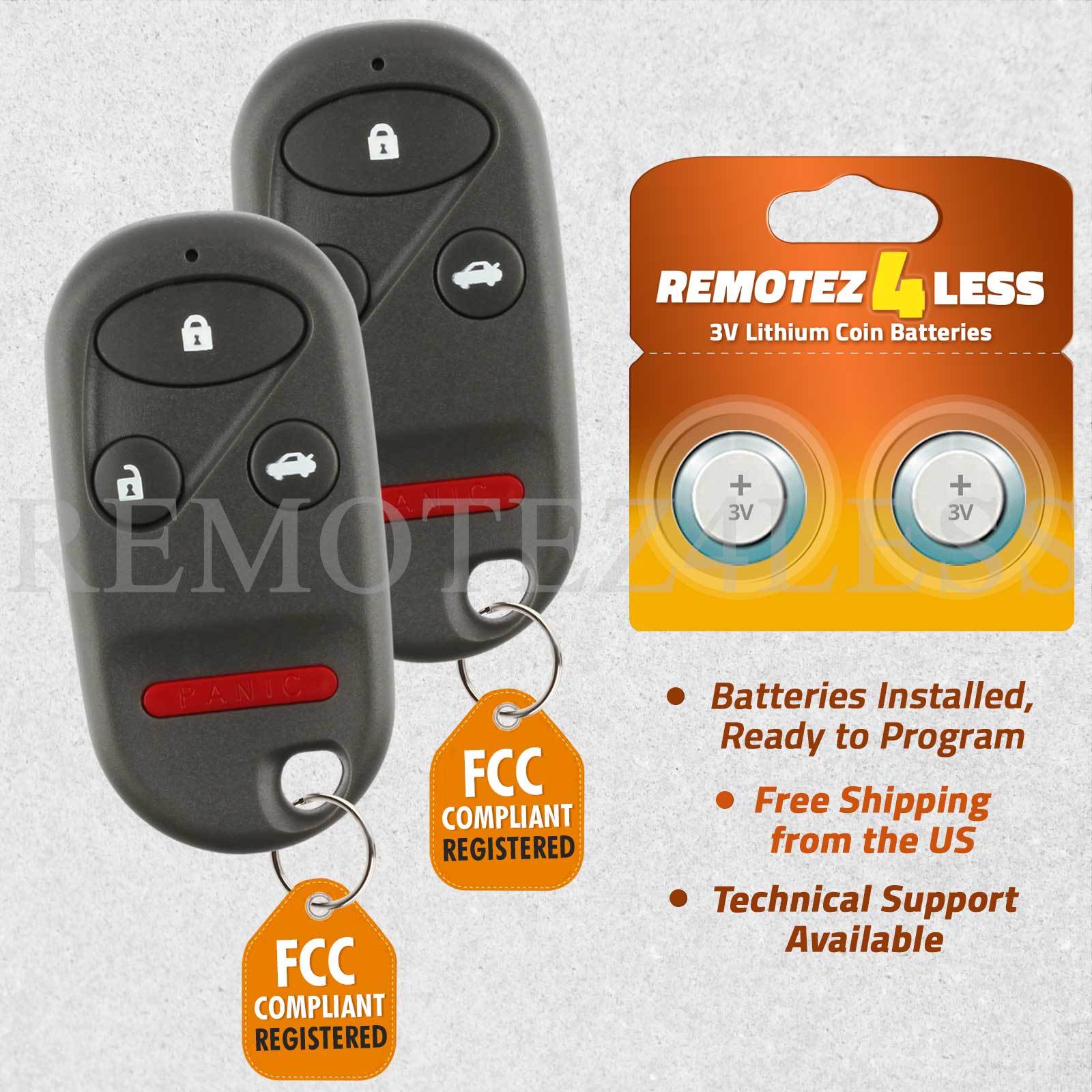2 For 2002 2003 2004 Honda CR-V Remote Car Control Keyless Entry Key Alarm Fob