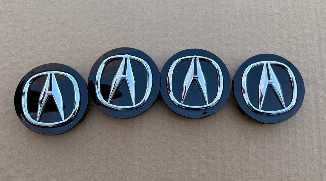 ACURA Set Of 4 Black-Chrome Wheel Center Caps 69MM – Satisfaction Guaranteed