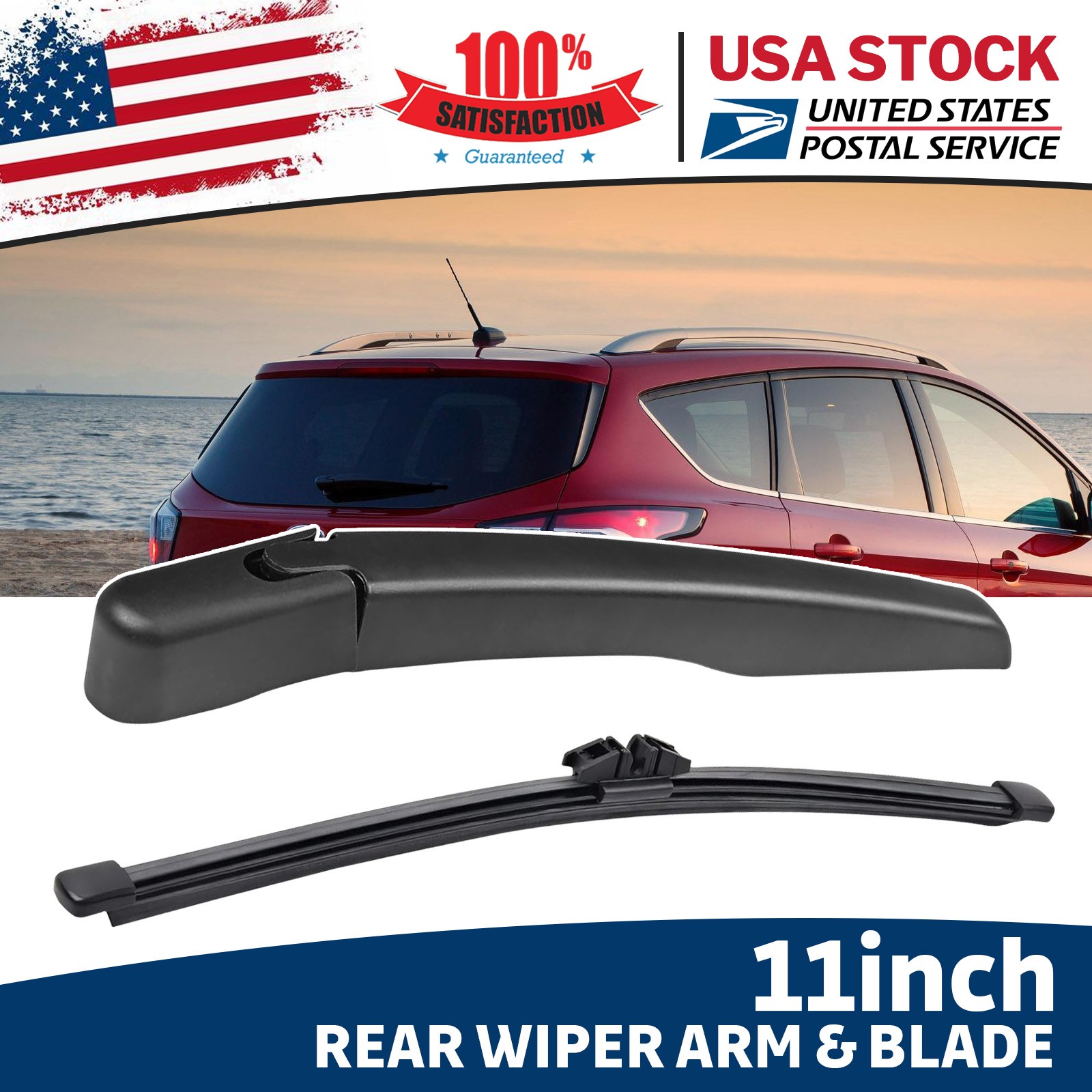 Brand-New Upgrade 11″ Rear Window Wiper Blade+Wiper Arm All season OEM Quality