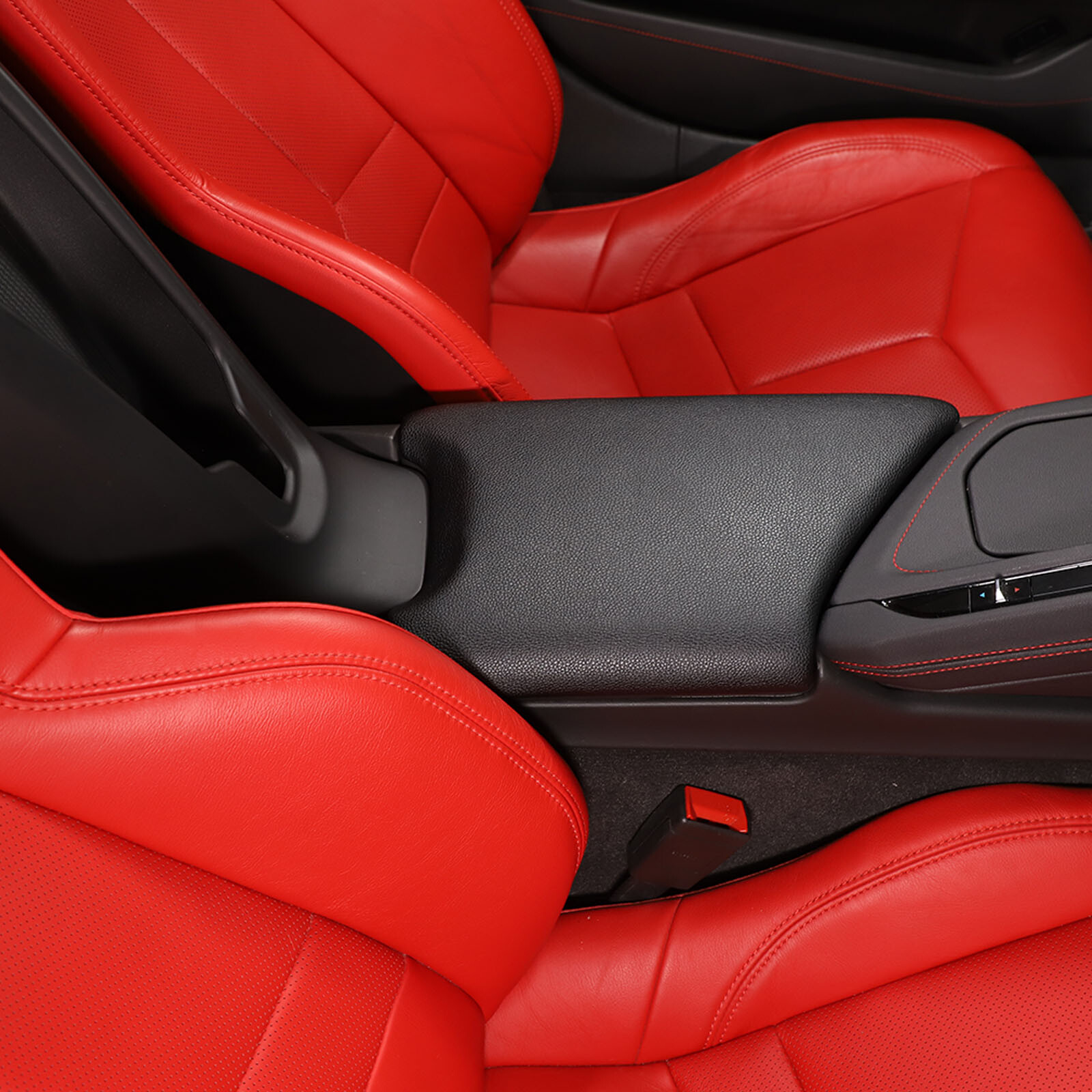 ABS & PU Leather Center Console Armrest Box Cover For Corvette C8 2020-25 US