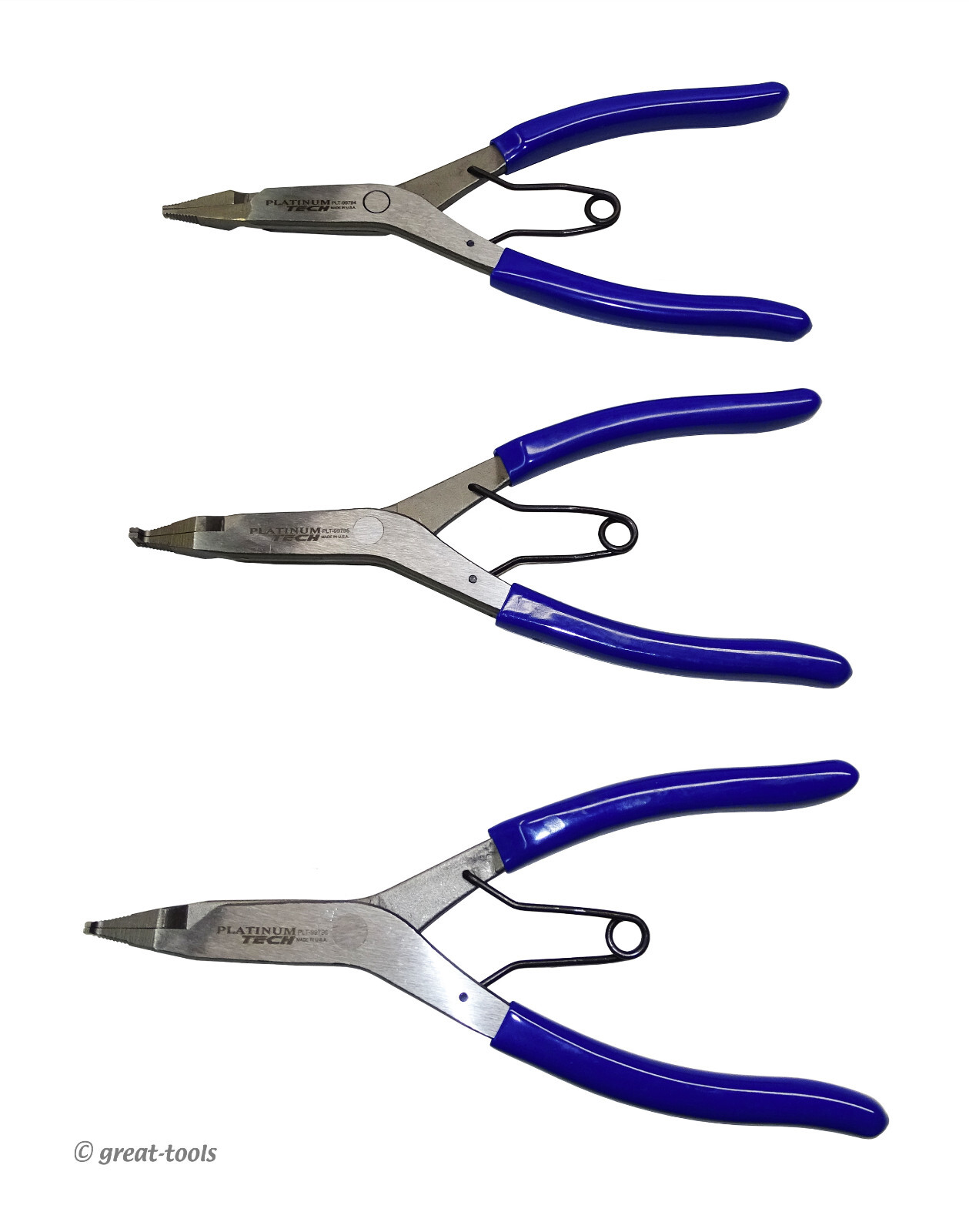 3-PC LOCK RING PLIERS SET – Made in the USA – automotive hand tools – snap rings