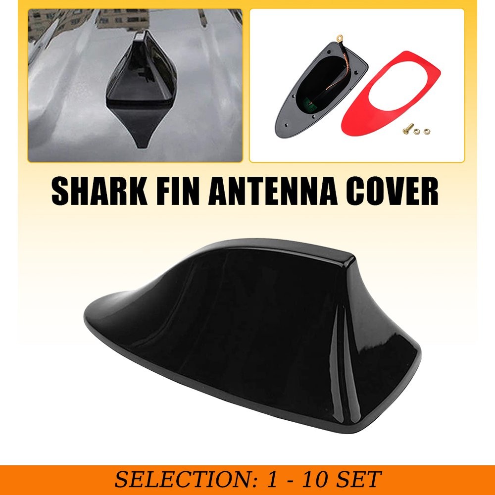 1-10X Exterior Shark Fin Cover Cap Antenna Gloss black For Honda Civic 2022-2023