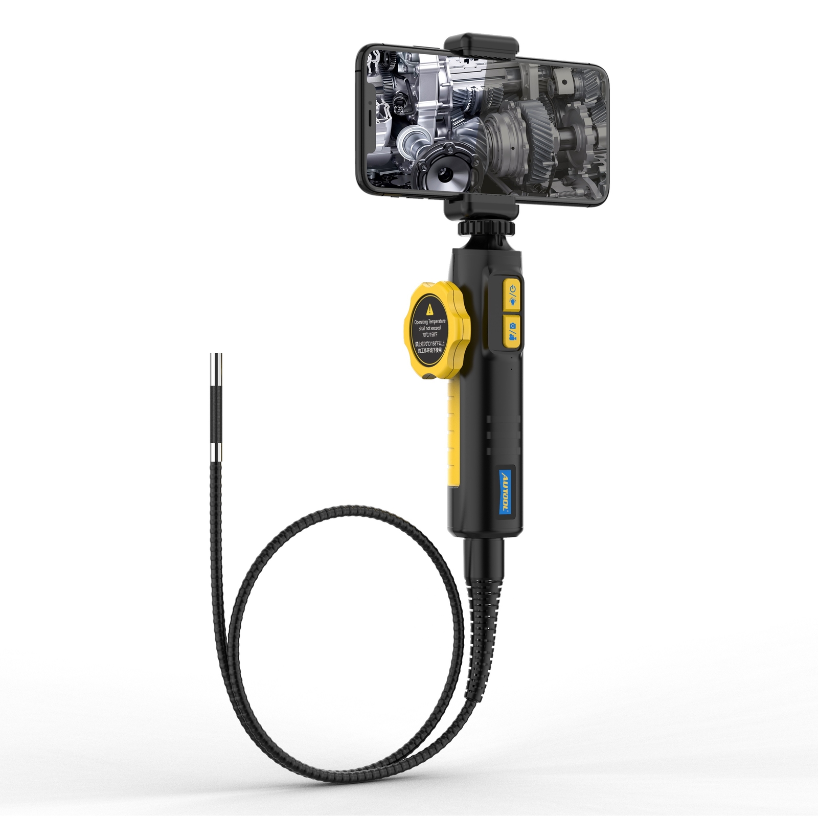 1080P HD Endoscope Inspection Camera 6.35mm Borescope 2-Way 210° for IOS Android
