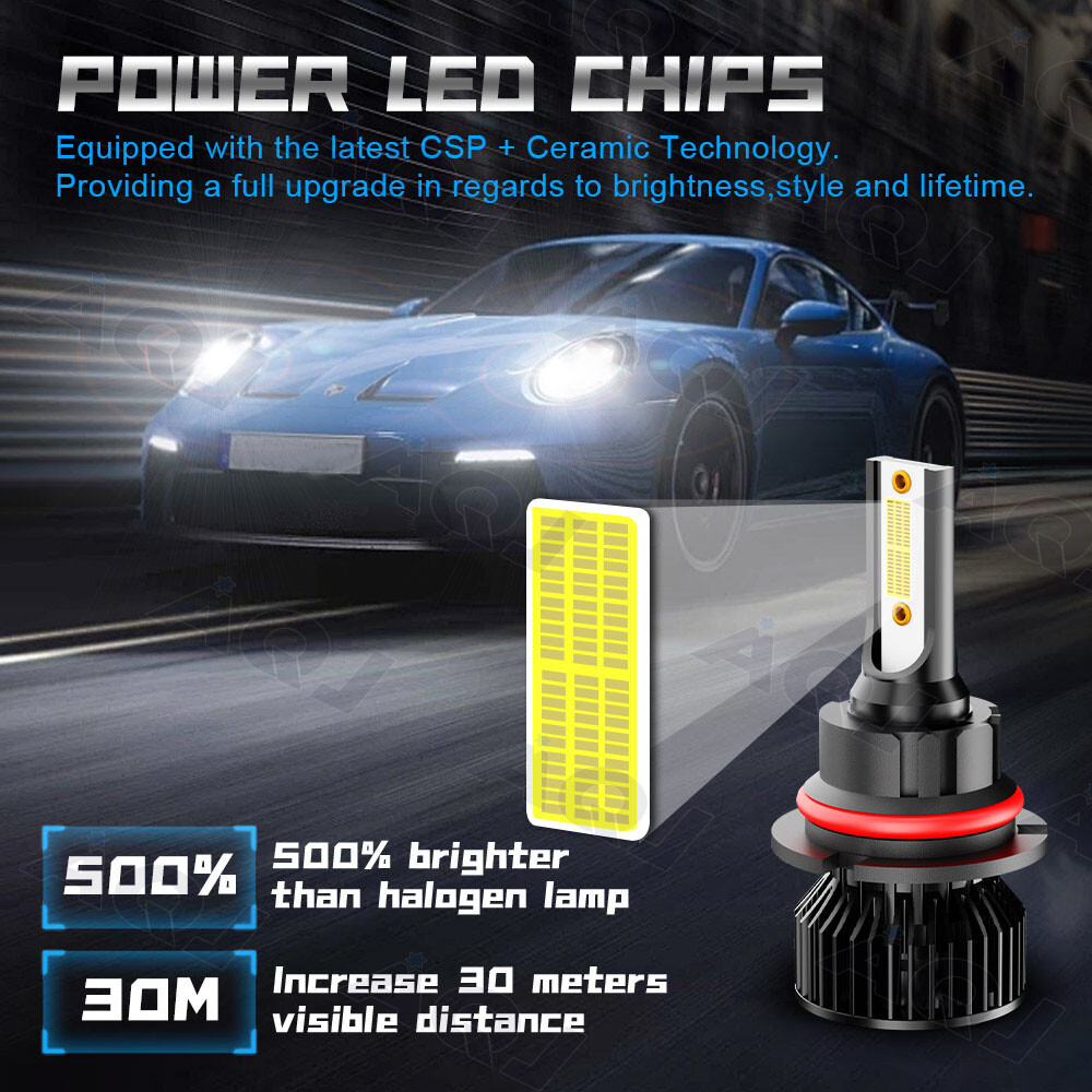 For Pontiac pursuit 1985-2006 LED Headlight Bulbs High/Low Dual Beam 9007 6000K